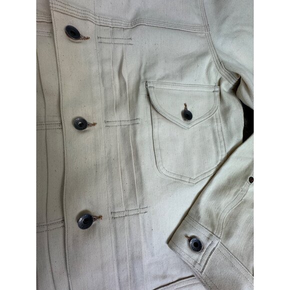NWOT Lucky Brand Mens M Off-White Denim Industrial Jacket Casual Western *Read - Picture 3 of 12
